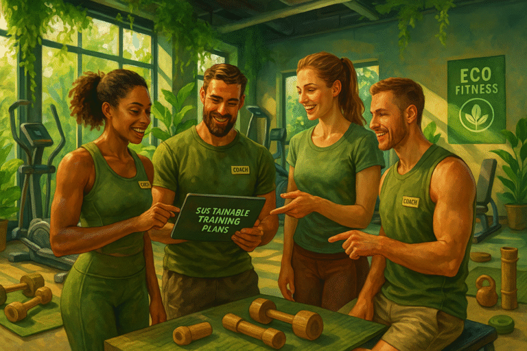 Fitness coach using sustainable training plans on Synrgetic app